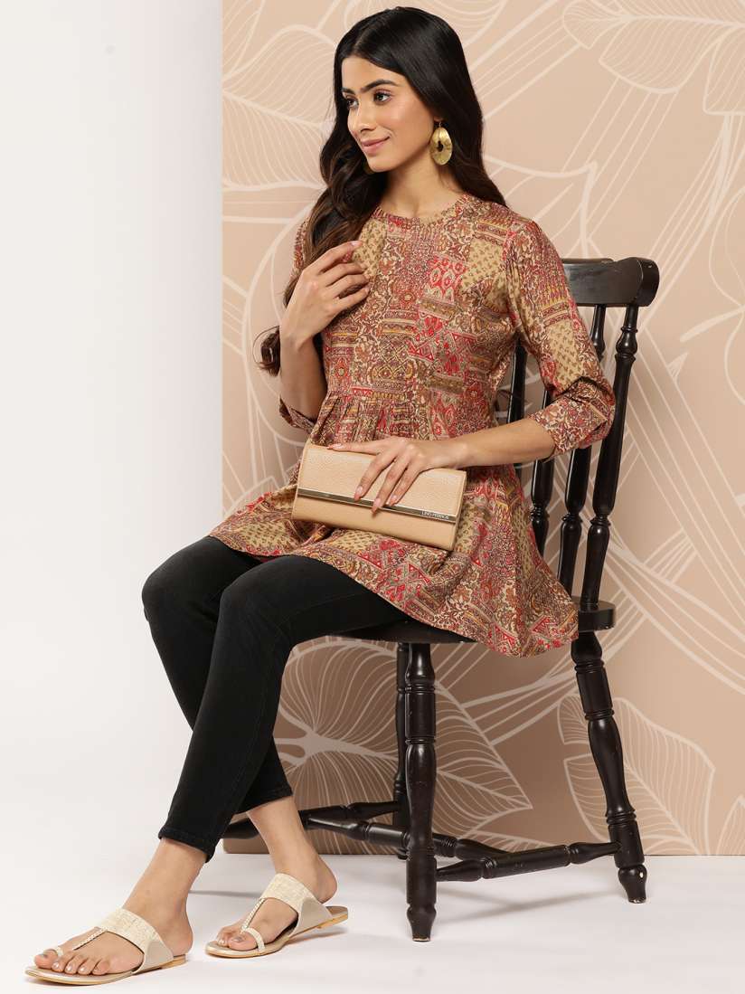Buy Libas Ethnic Motifs Printed Pleated Kurti Kurtis for Women 22117104 Myntra