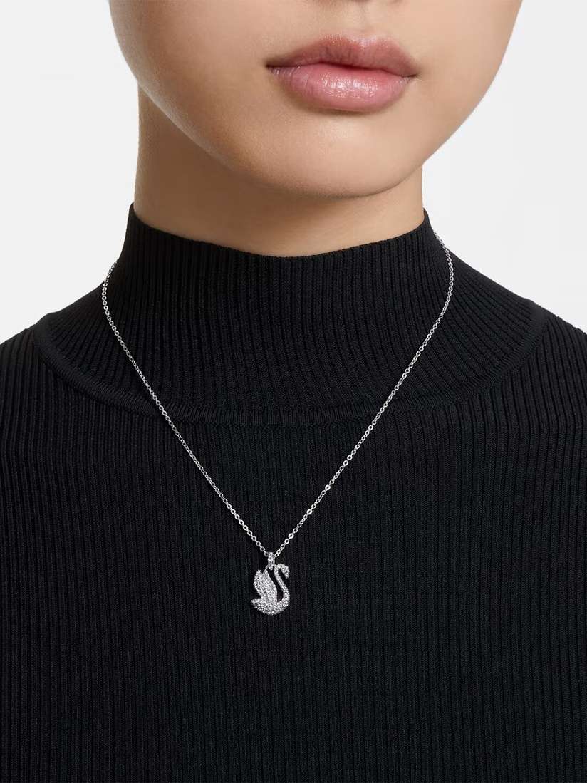Swarovski silver swan necklace cheap