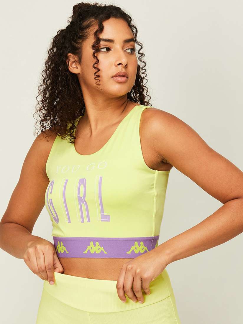 Buy Kappa Typography Print Sleeveless Tank Crop Top Tops for Women 22125062 Myntra