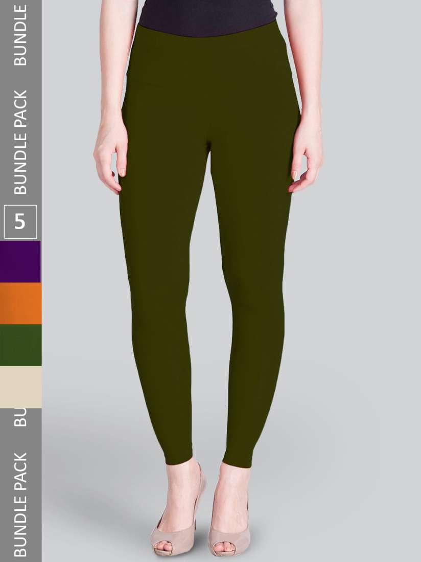 Buy LYRA Women Pack Of 5 Sculpting Seams Mid Rise Ankle Length Leggings Leggings for Women 22125544 Myntra