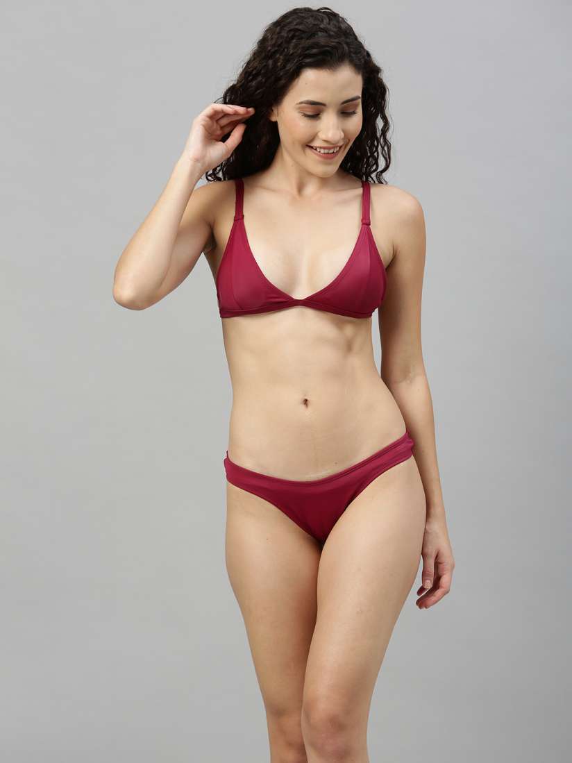 Maroon bikini set 2025