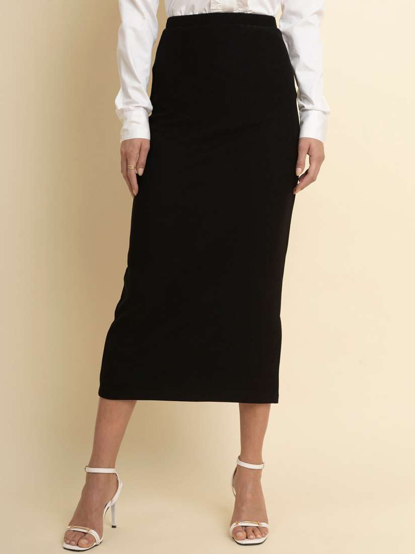 Buy FableStreet Pencil Midi Side Slit Slip On Formal Skirt Skirts for Women 22135808 Myntra