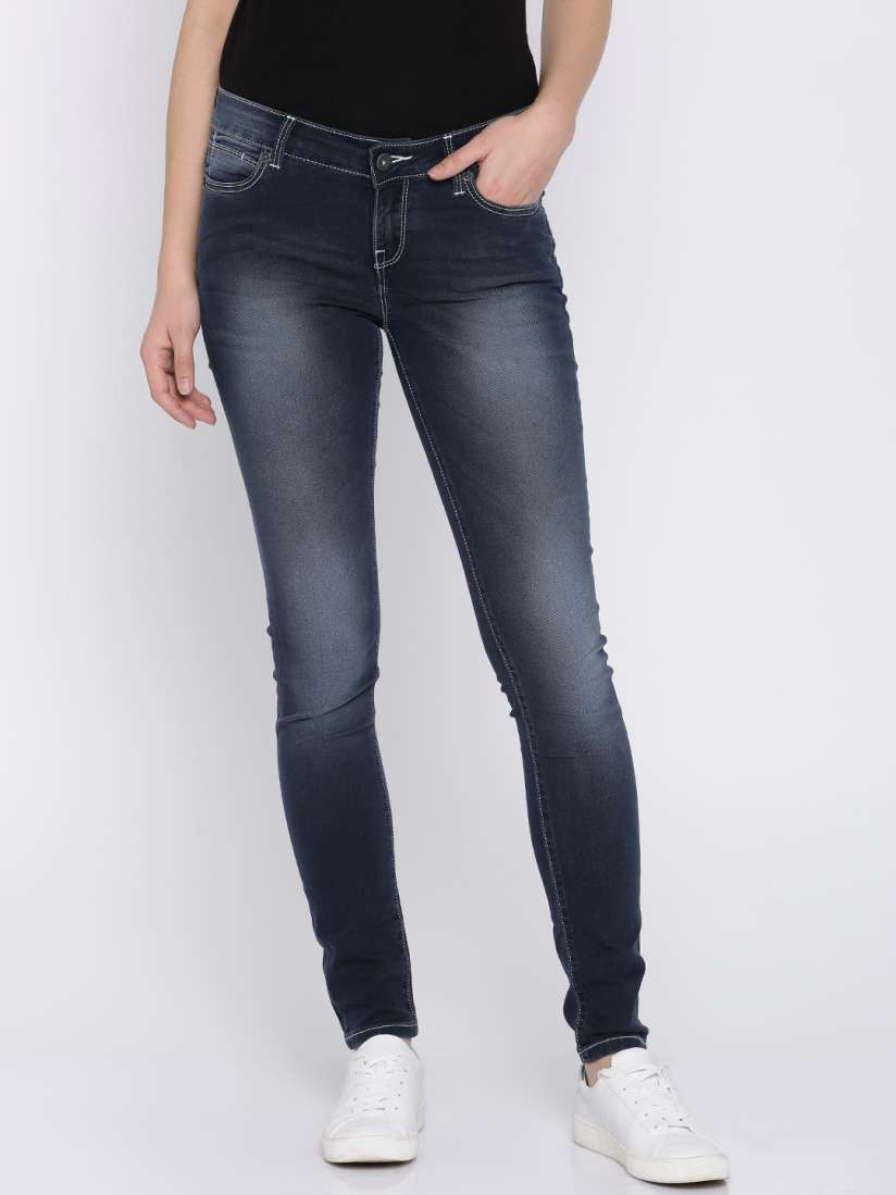 Buy Pepe Jeans Women Blue Jeggings Skinny Fit Low Rise Clean Look Stretchable Jeans Jeans for Women 2213723 Myntra