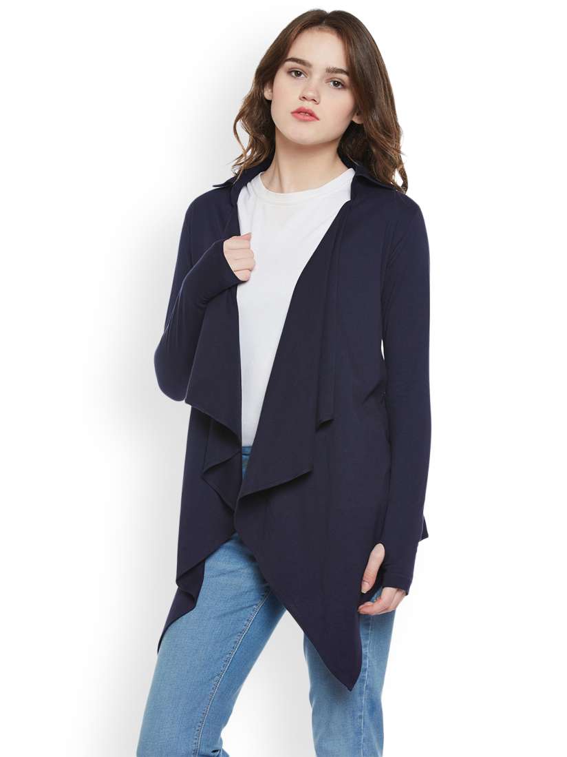 Ladies navy blue shrug sales