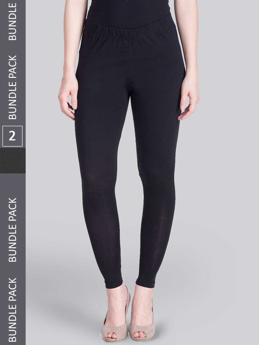 Buy LYRA Premium Pack Of 2 Sculpting Seams Mid Rise Cotton Ankle Length Leggings Leggings for Women 22140450 Myntra