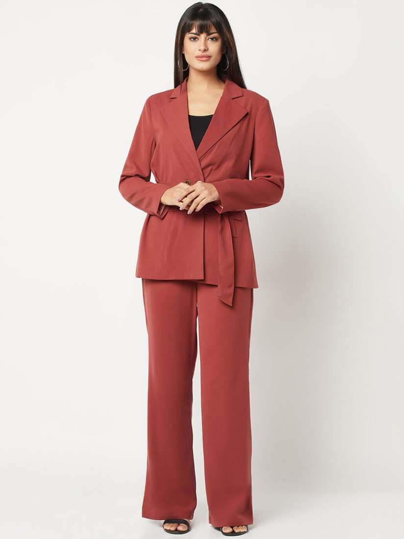 Buy HOUSE OF S Lapel Collar Long Sleeves Blazer with Trousers Co Ord Set Co Ords for Women 22143024 Myntra