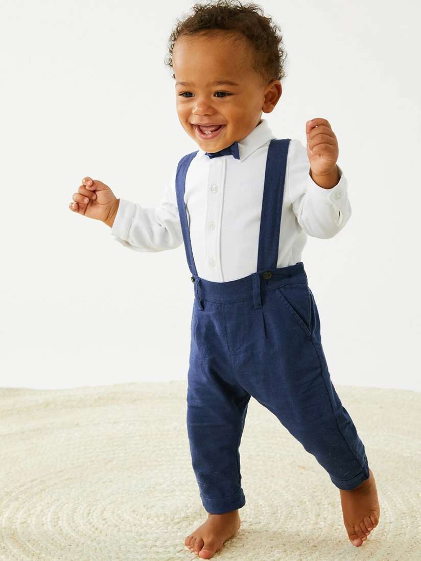 Cotton linen dungarees discount