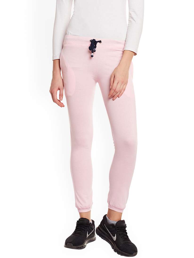Buy MACK JONNEY Women Pink Slim Fit Joggers Track Pants for