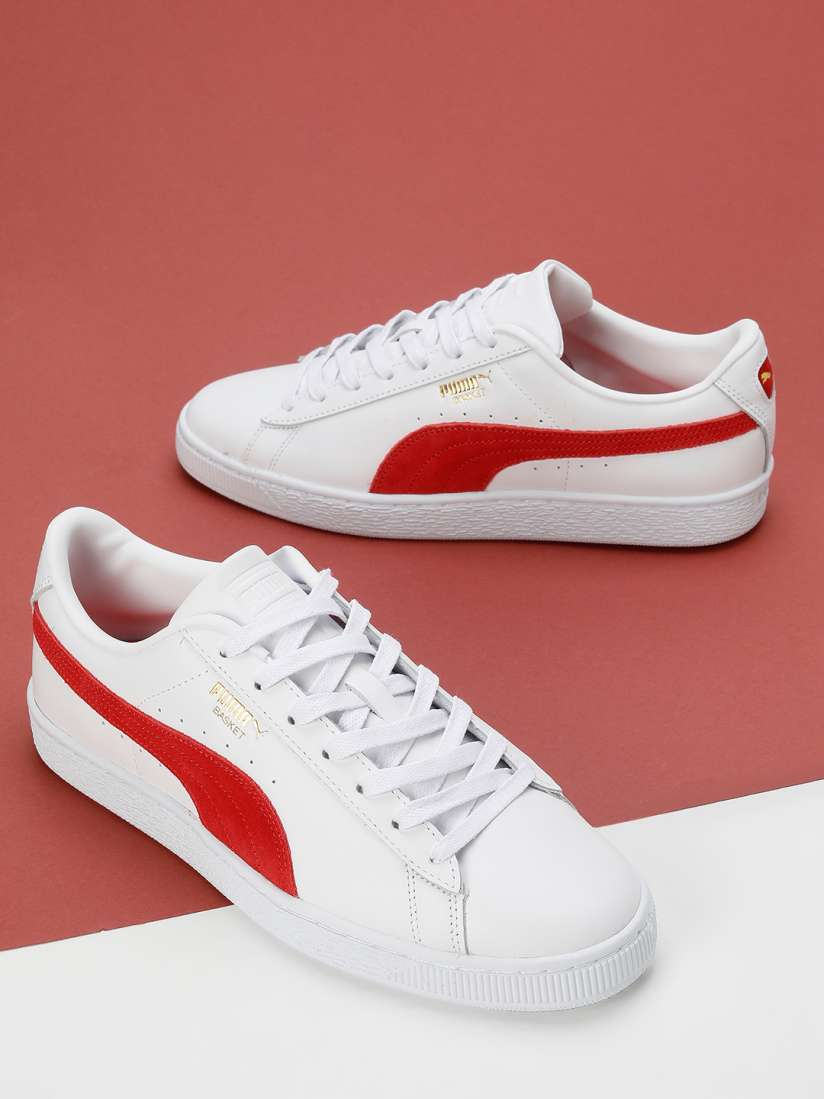 Puma basket red leather online
