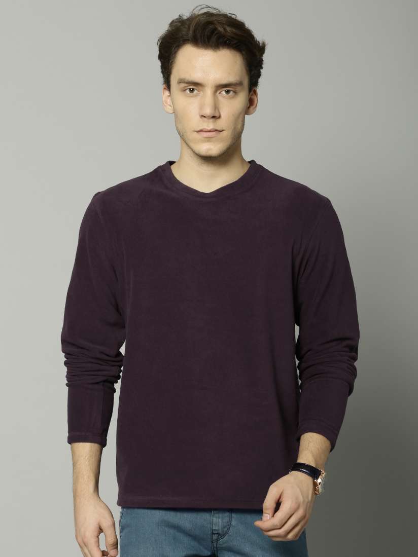 Buy Marks Spencer Men Burgundy Solid Sweatshirt Sweatshirts for Men 2215953 Myntra