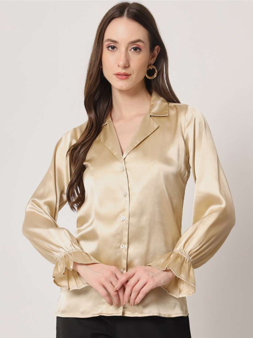 Buy Trend Arrest Lapel Collar Satin Party Shirt Shirts for Women 22167846 Myntra