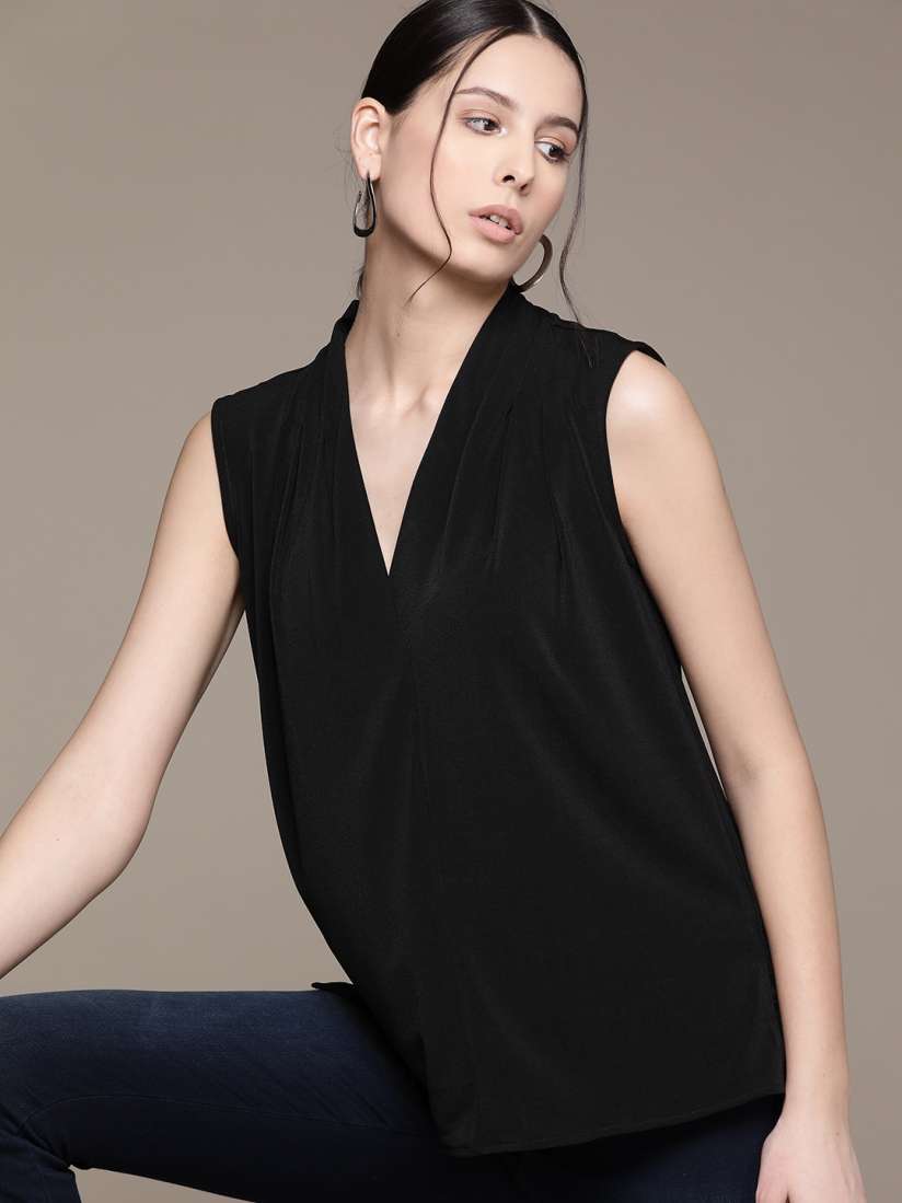 Buy Macy s Alfani Pleated Top Tops for Women 22169778 Myntra
