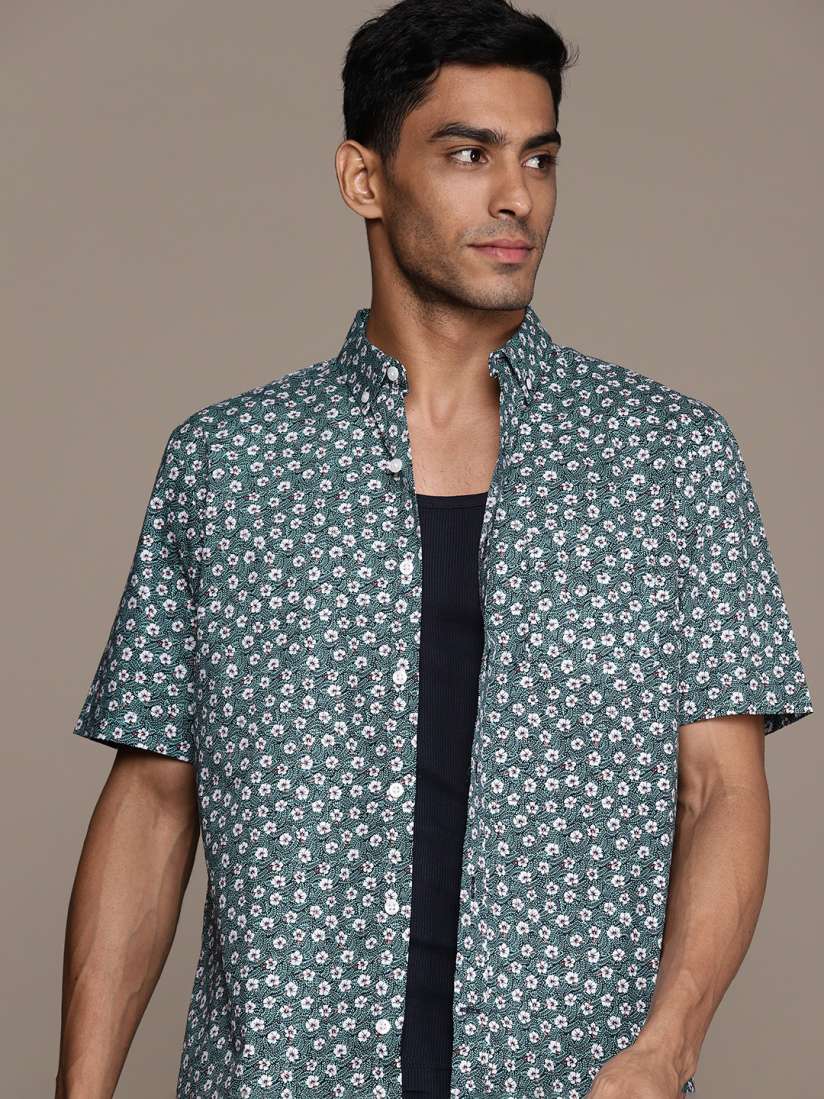 Buy Macy s Club Room Pure Cotton Floral Print Casual Shirt Shirts for Men 22169812 Myntra