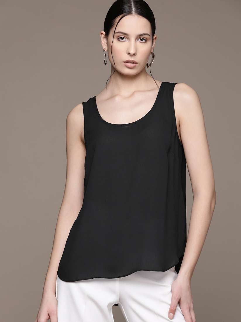 Buy Macy s Alfani Solid Top Tops for Women 22169828 Myntra