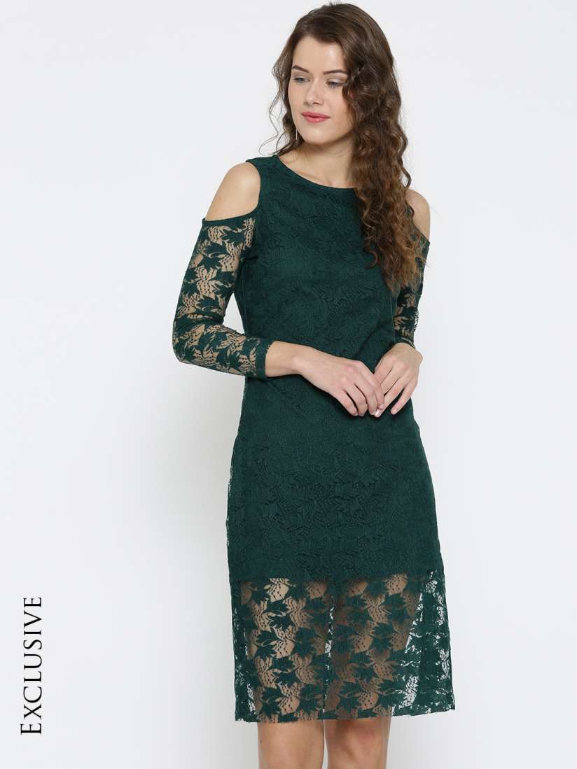 Cold shoulder dress myntra on sale