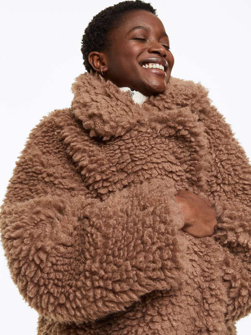 Buy H M Teddy Coat Coats for Women 22192392 Myntra
