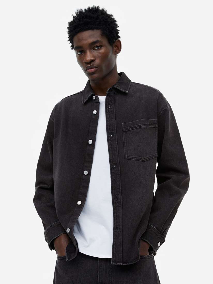 Buy H M Men Regular Fit Denim overshirt Shirts for Men 22199212 Myntra