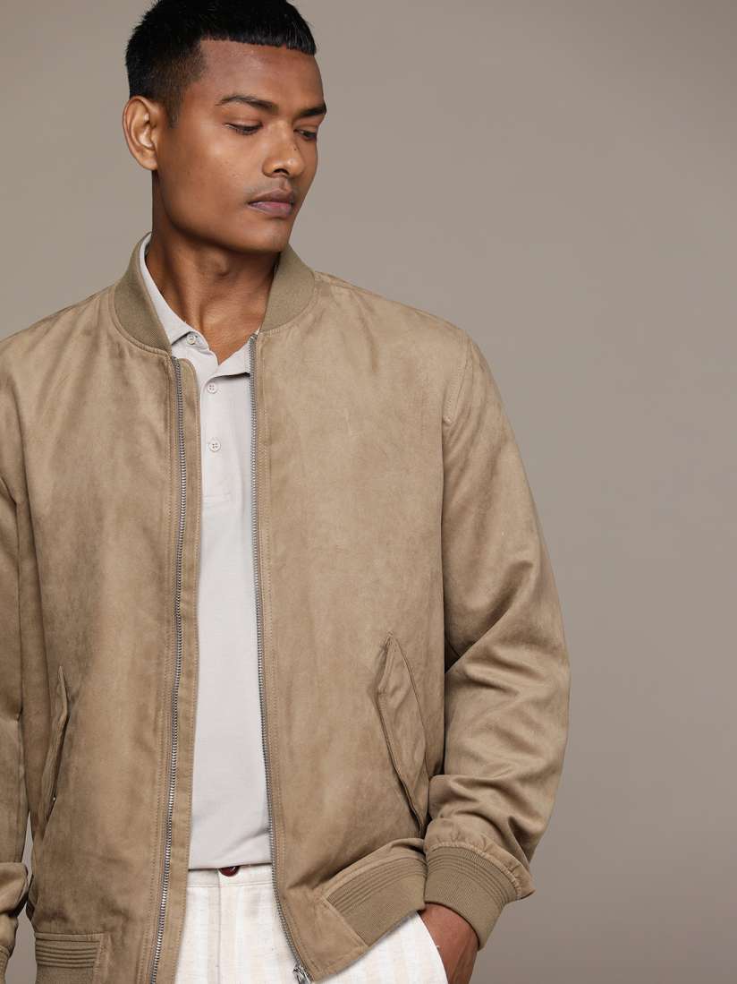 Buy MANGO MAN Sustainable Suede Effect Bomber Jacket Jackets for Men 22200736 Myntra