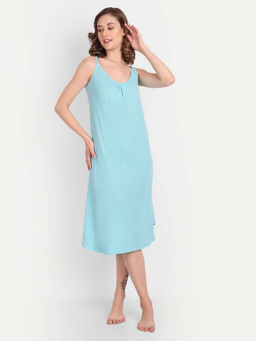 Spaghetti Strap Nightgown Light Blue Long Nightgown Buy BLAZON