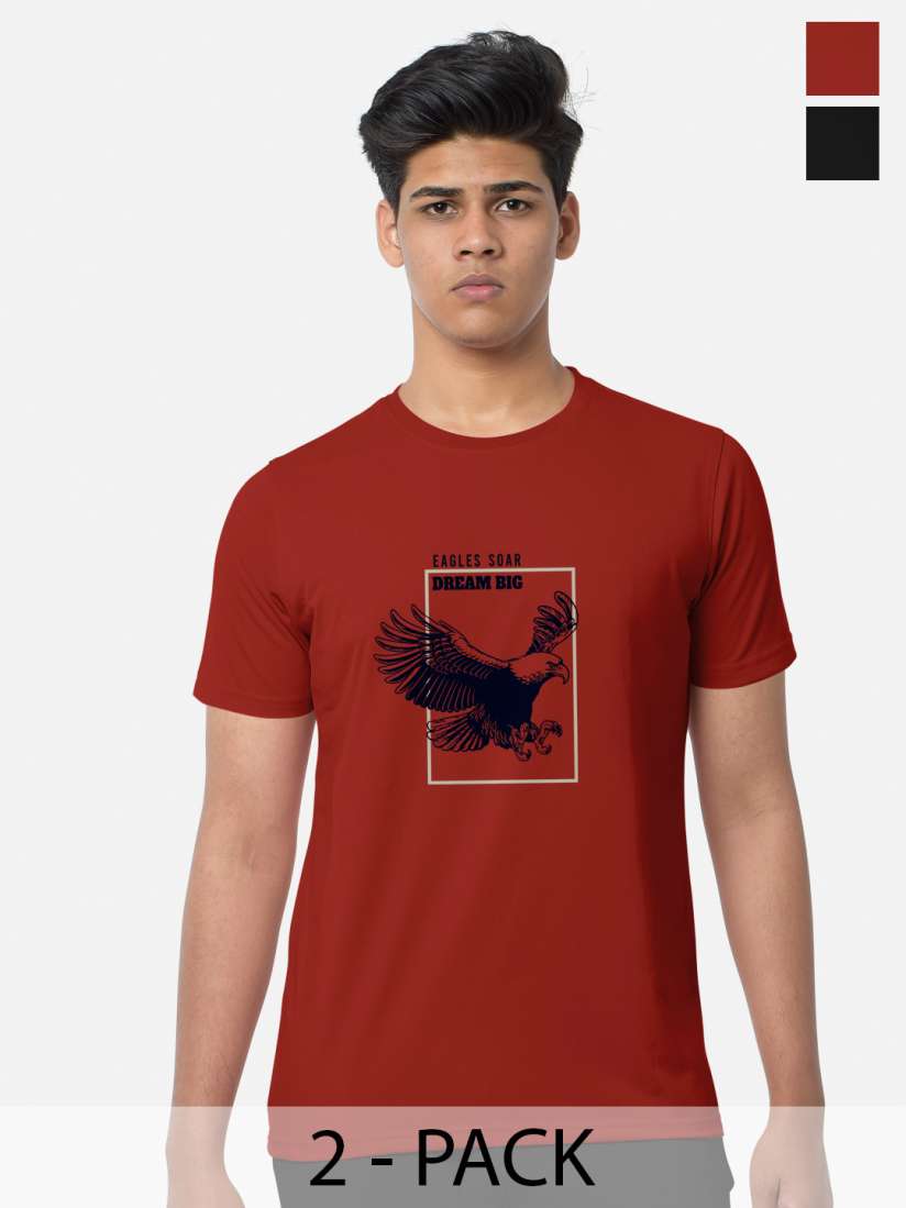 Buy BULLMER Pack of 2 Printed T shirts Tshirts for Men 22206844 Myntra