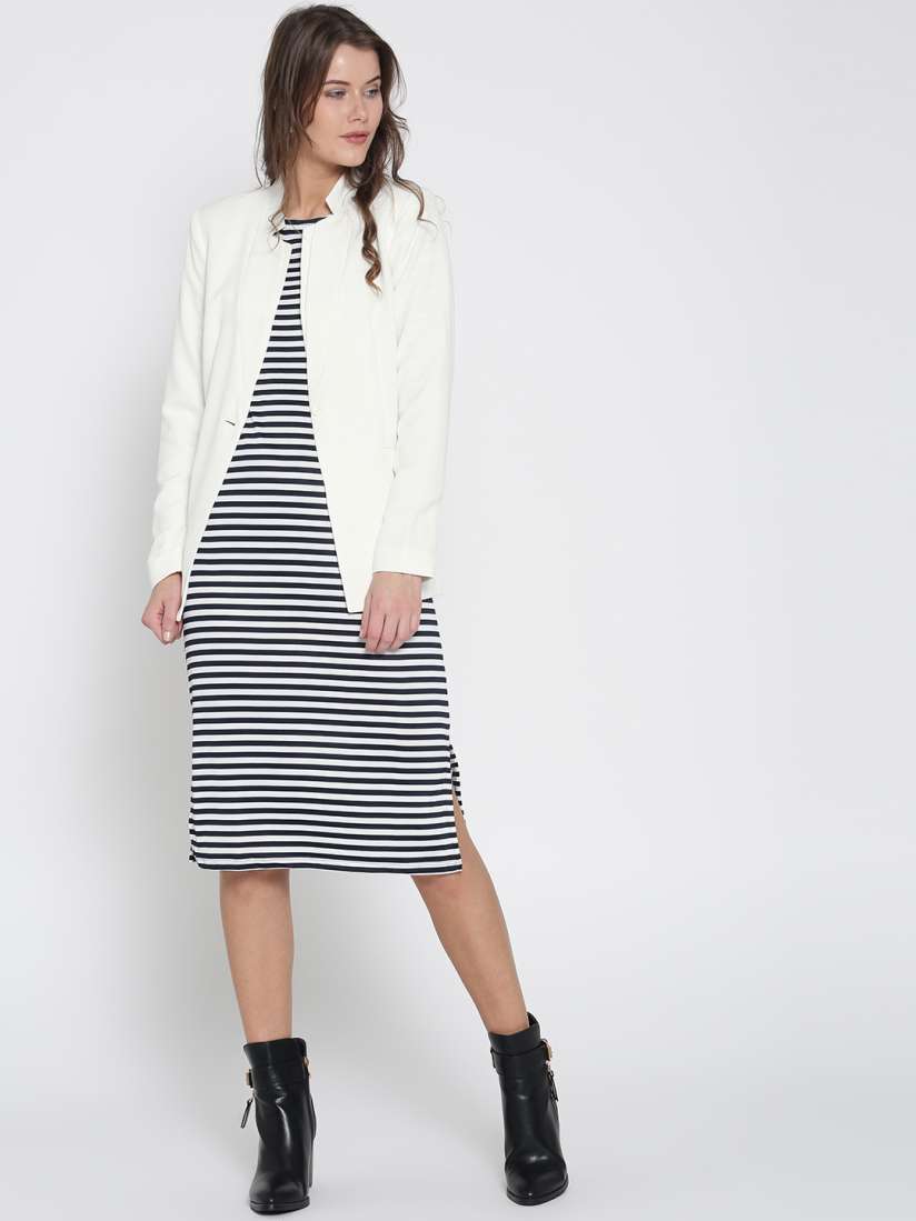 Buy FOREVER 21 Off White Single Breasted Blazer Blazers for Women 2220830 Myntra