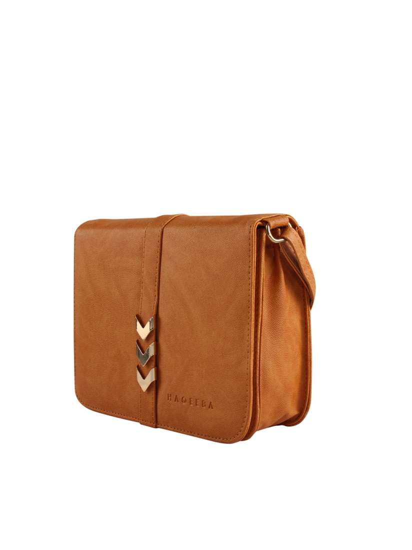 Buy HAQEEBA Tan Solid Sling Bag Handbags for Women 2220969 Myntra
