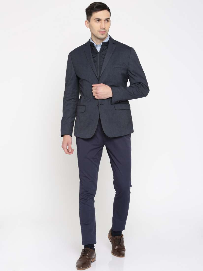 Buy Peter England Blue Slim Fit Reversible Blazer cum Jacket Blazers for Men 2221088 Myntra