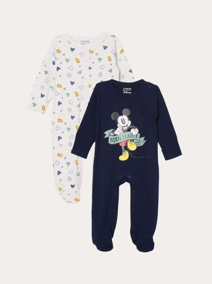 Buy Juniors by Lifestyle Infant Pack Of 2 Mickey Mouse Printed Pure Cotton Rompers Rompers for Boys 22212814 Myntra