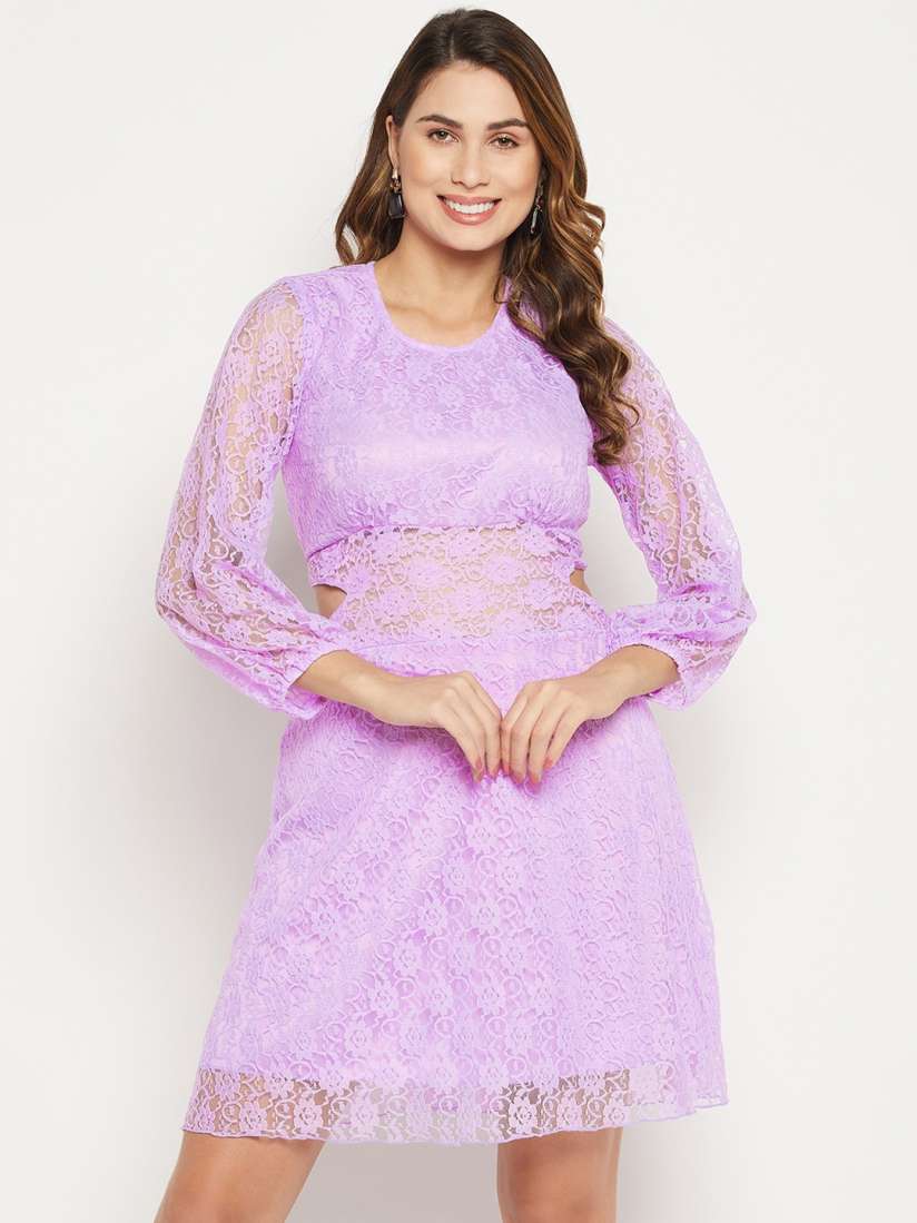 Buy Bitterlime Self Design Lace Bodycon Dress Dresses for Women 22219874 Myntra