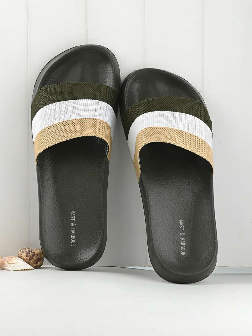 Buy Mast Harbour Men Colourblocked Fabric Comfort Fit Sliders Flip Flops for Men 22220146 Myntra