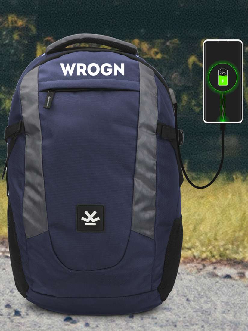 Buy WROGN Ergonomic Water Resistant Backpack with Reflective Strip Rain Cover Backpacks for Unisex 22226438 Myntra