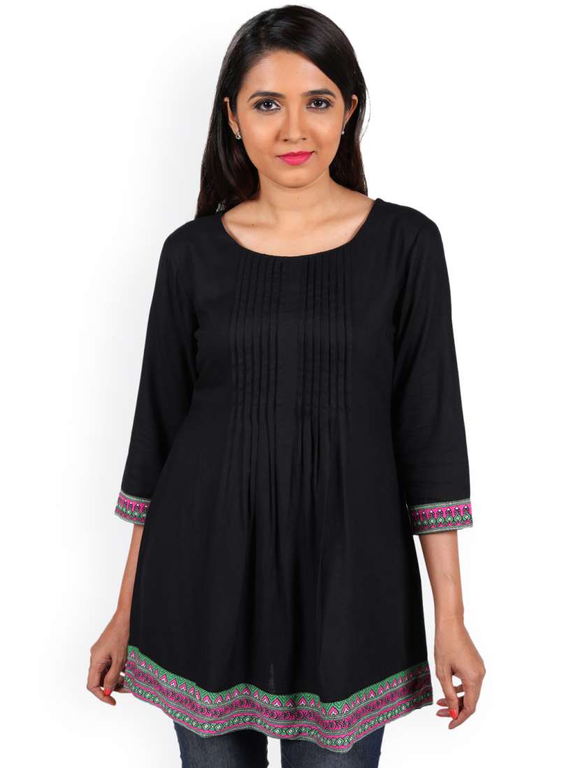Black kurtis myntra online