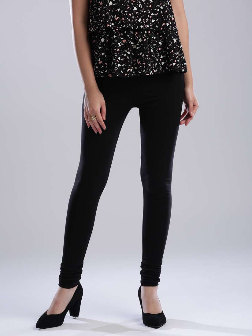 Buy W Black Churidar Leggings Leggings for Women 2223261 Myntra