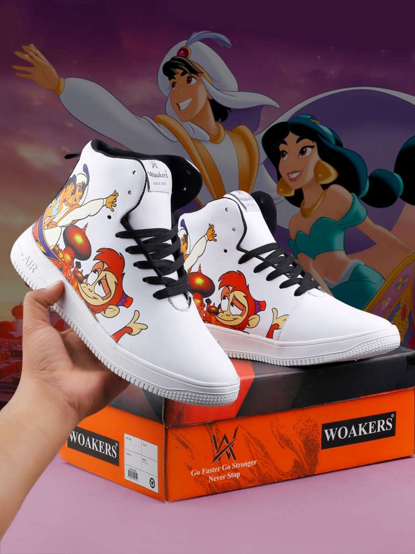 Buy Woakers Men Aladdin Printed Mid Top Comfort Insole Waterproof Lining Basics Sneakers Casual Shoes for Men 22233734 Myntra