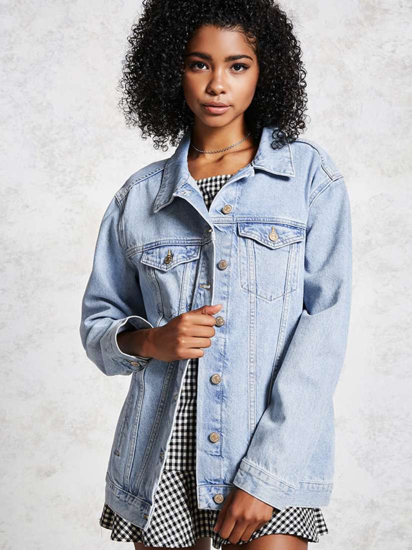 Forever 21 fur denim jacket 2025