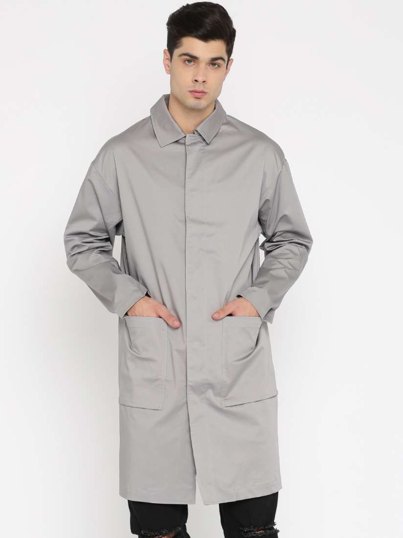 Buy FOREVER 21 Grey Trench Coat Coats for Men 2223378 Myntra