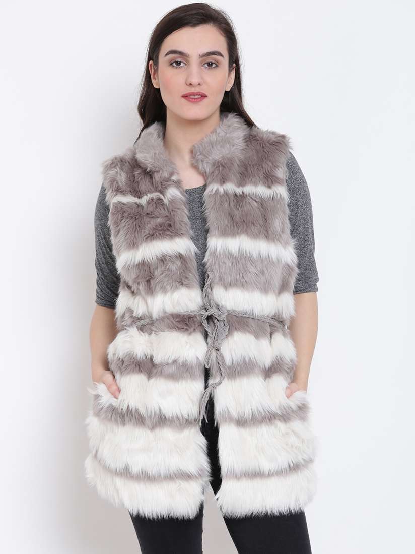 Grey faux fur vest forever 21 shop