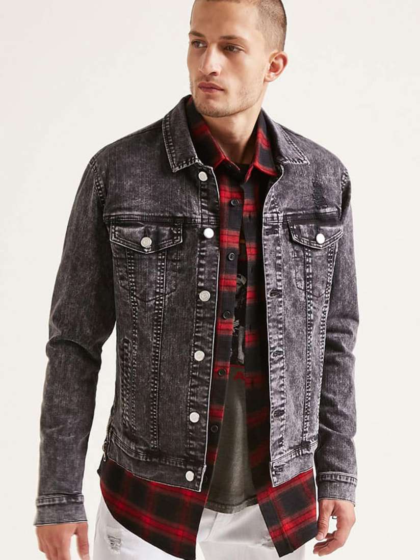 Forever 21 denim moto jacket best sale