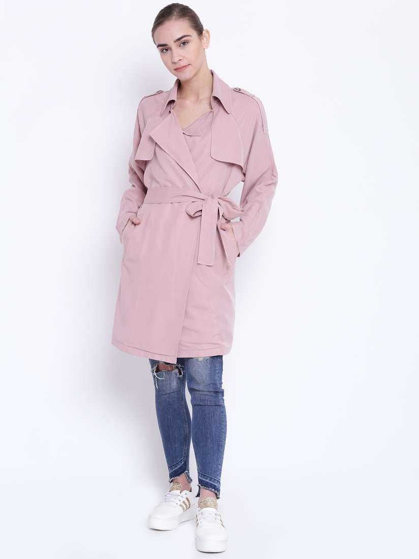 Buy FOREVER 21 Women Solid Longline Trench Coat with Belt Coats for Women 2223428 Myntra