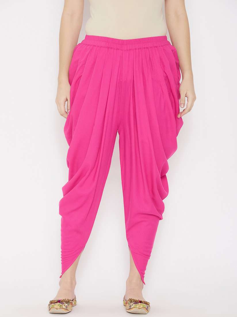 Buy TULIP 21 Women Mid Rise Elasticated Gather Pleats Detail Dhoti Pants Dhotis for Women 22235064 Myntra