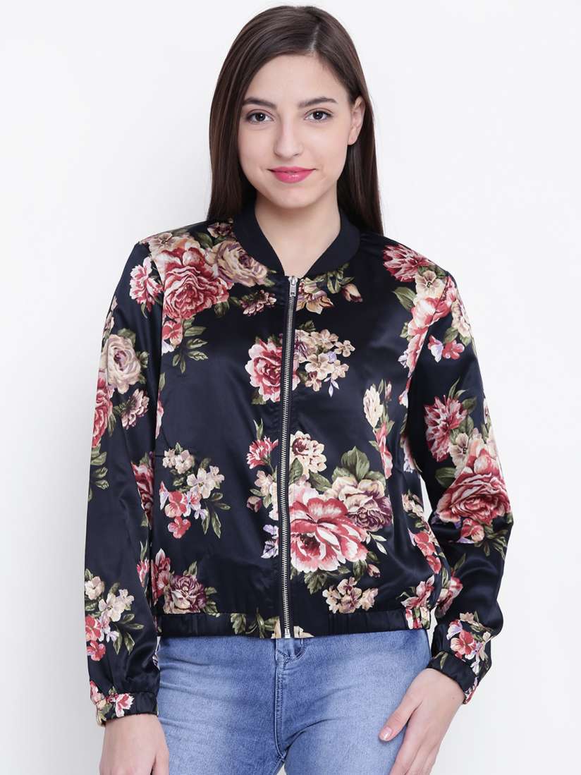 Forever 21 floral bomber jacket discount