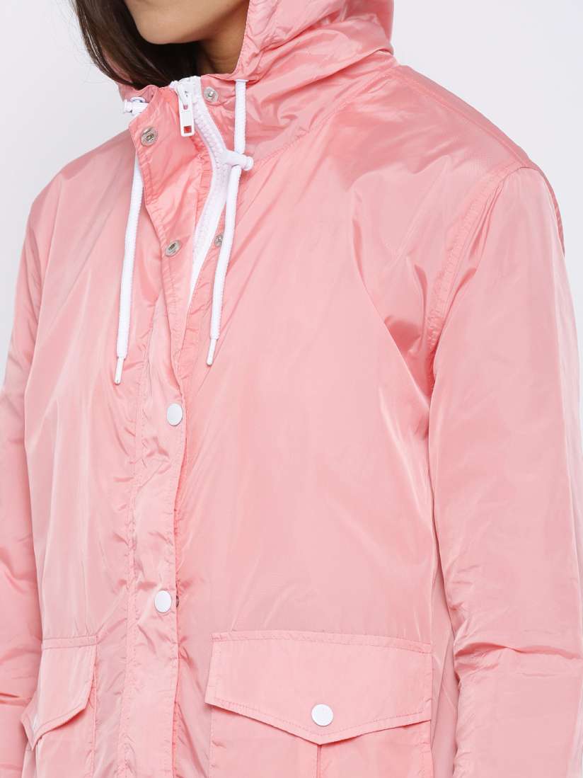 Buy FOREVER 21 Women Pink Hooded Sporty Jacket Jackets for Women 2223577 Myntra