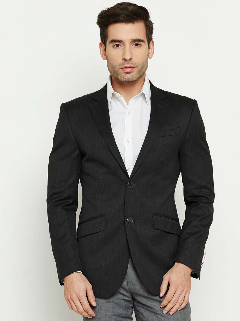 Buy Blackberrys Charcoal Grey Regular Fit Single Breasted Formal Blazer Blazers for Men 2223816 Myntra
