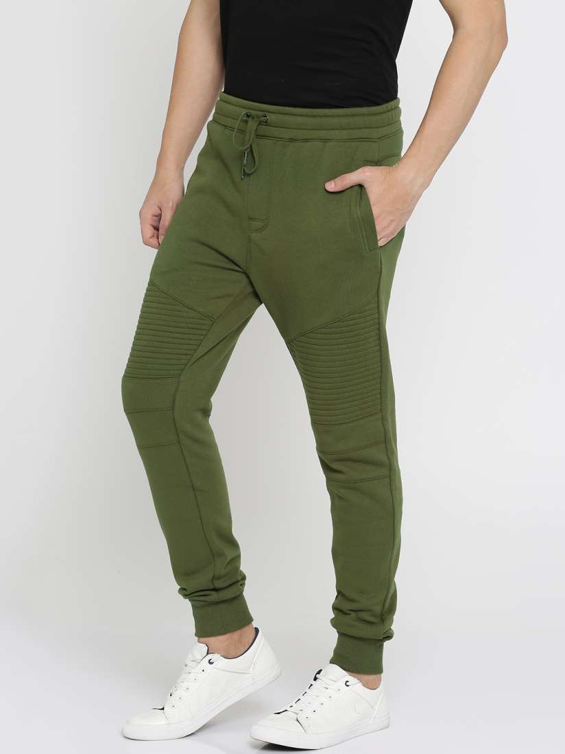 Buy FOREVER 21 Men Olive Green Regular Fit Solid Joggers Trousers for Men 2223926 Myntra