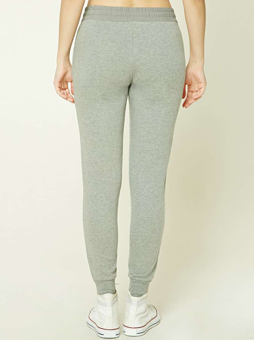 Buy FOREVER 21 Grey Melange Joggers Track Pants for Women
