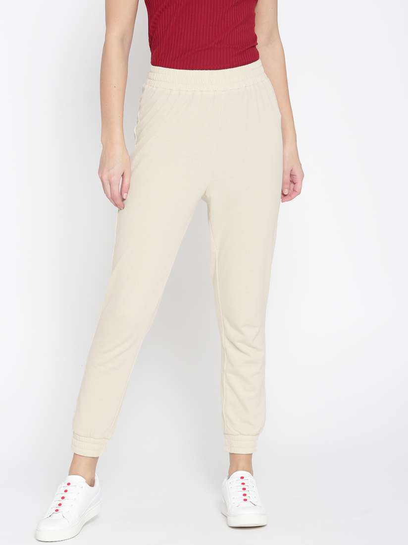 Cream slim joggers hot sale