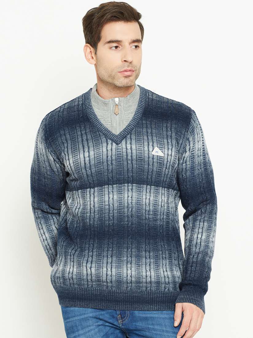 Buy Monte Carlo Men Navy Blue Self Design Sweater Sweaters for Men 2224134 Myntra