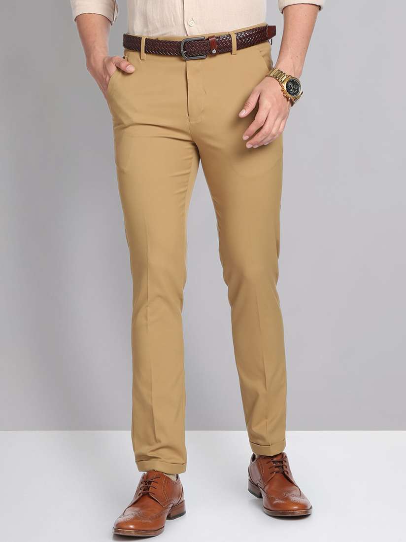 Buy AD By Arvind Men Mid Rise Slim Fit Formal Trousers Trousers for Men 22243060 Myntra