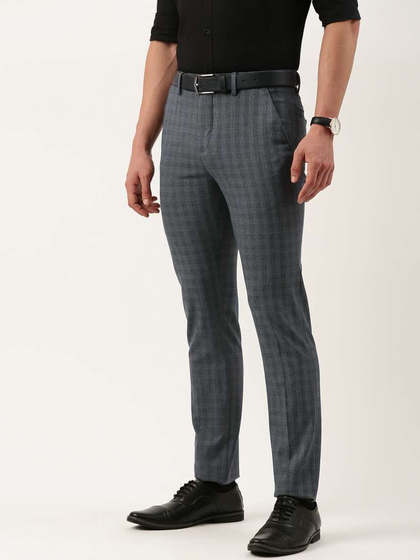 Slim checkered trousers clearance