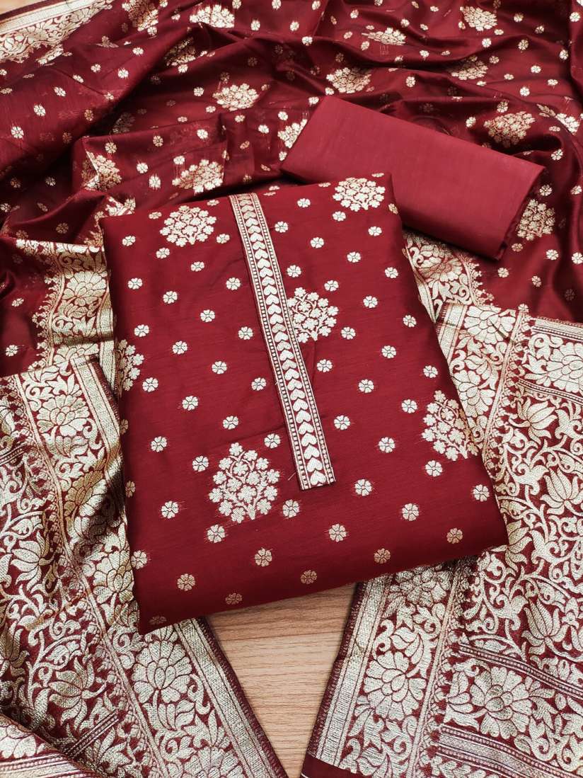 Buy KALINI Ethnic Motifs Banarasi Silk Unstitched Dress Material Dress Material for Women 22249738 Myntra